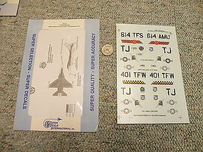 Superscale Decals 1/32 32-96 F-16C Falcons 401st 614th   K144 • $6.50