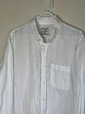 Abercrombie Fitch Long Sleeve Linen Shirt White Size XXL • $17.89