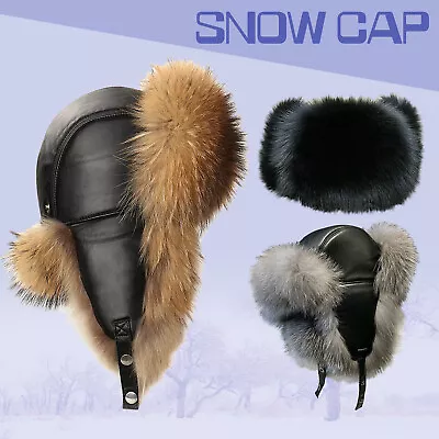 Mens Winter Faux Fox Fur Hat Ushanka Caps Russian Cossack Trapper Snow Ski Warbg • $17.09