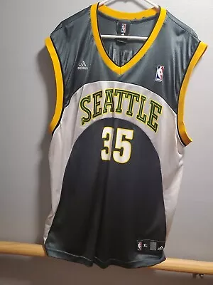 VINTAGE Seattle Supersonics Kevin Durant #35 NBA ADIDAS Jersey Size XL  • $50