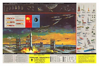 $34.95 • Buy Space Travel – Rockets And Missiles 1960 Vintage Poster