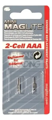 Maglite Replacement Bulb  |  For  2-Cell AAA Torch | Part LM3A001U |  1 X 2 Pack • £8