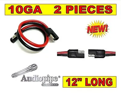 2 Pack 10 Gauge 12  Inch Quick Disconnect Connect 2 Pin Polarized Wire Harness • $9.45