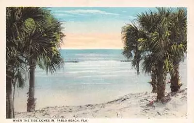 Pablo Beach Florida   When The Tide Comes In  Ocean View Vintage Postcard U3731 • $14.75