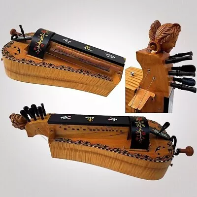 Hand Carved Women Face Hurdy Gurdy6 Strings 24 KeysMaple Wood Back Free Case • $1199