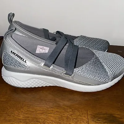 Merrell Grey Mesh Slip On Mary Jane Sneaker Shoe Womens Size 8 EUC Air Cushion • $24.99