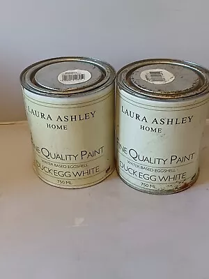 X2 Laura Ashley Fine Quality Duck Egg White Wall Paint 750ml 1.5 Litre In Total • £17