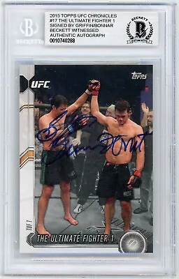$190 • Buy 2015 Topps UFC Chronicles Ultimate Fighter 1 - Stephan Bonnar / Griffin RC Auto
