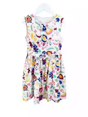 Mini Boden Girls' Floral Linen/Cotton Party Dress White/Multi Size 5-6Y • $15