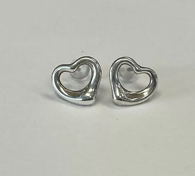 Tiffany & Co. Elsa Peretti Open Heart Silver Stud Earrings • $95