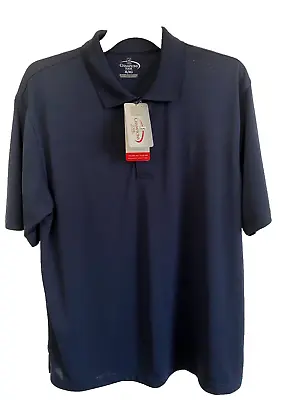 CHAMPION XL Polo Shirt TOUR MOISTURE WICKING TEXTURED FABRIC Navy  Msrp $45. • $16.99