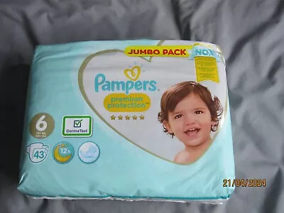 Pampers Size 6 Nappies Pack Of 43 Lot 2 • £9.95