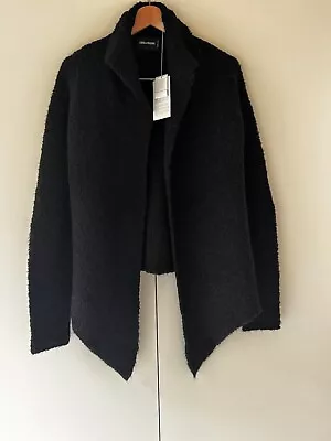 Zadig Voltaire Boucle Wool Blend Black Open Cardigan Women‘s Size M BNWT • £79