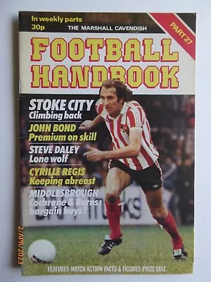 £1.80 • Buy Football Handbook Part 27, Marshall Cavendish, 1978, GC
