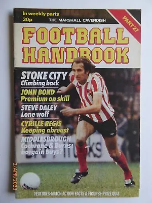 Football Handbook Part 27 Marshall Cavendish 1978 GC • £1.80