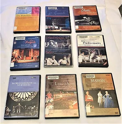 Lot Of 9 Opera DVDs Classical Music Performances TDK Arthaus • $24.75