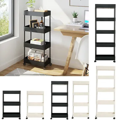 3/4/5Tier Shelf Salon TrolleyCart Storage Unit Beauty/Kitchen/Bathroom Organiser • £17.95