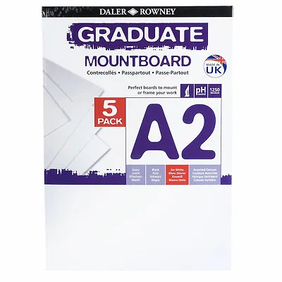 Daler Rowney A2 Graduate Mount Board Pack Of 5 Ice White • £10.05