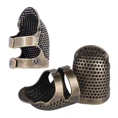 3 Pcs Copper Sewing Thimbles Finger Protector Adjustable Fingertip Thimble Metal • $7.99