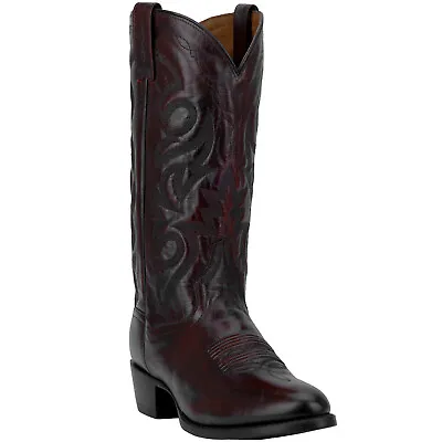 Dan Post Mens Milwaukee Cowboy Boots Leather Black Cherry • $199.99