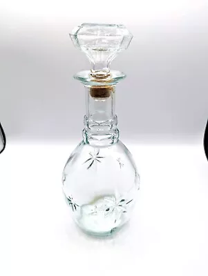 Vintage Atomic Star Starburst Clear Glass Decanter Liquor Bottle With Stopper • $15