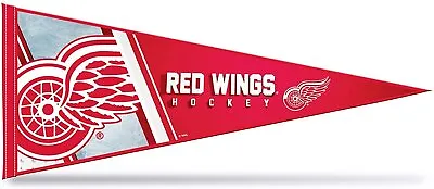 Detroit Red Wings Soft Felt Pennant Primary Design 12x30 Inch Easy To Hang • $14.79