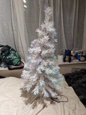 £10 • Buy Small Fibre Optic Christmas Tree White Snowy Xmas Festive 