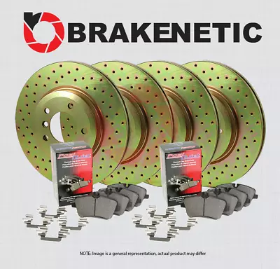 F&R BRAKENETIC Sport Drilled Brake Rotors + Ceramic Pads 36.40015.21 • $313