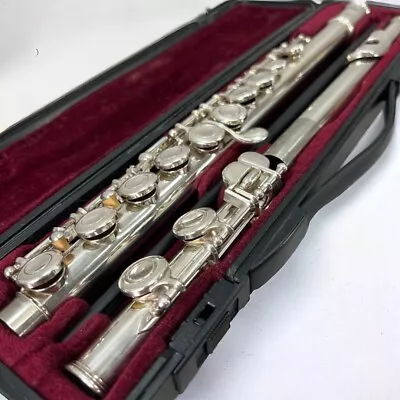 YAMAHA YFL-221 Flute Nickel Silver Plated Student With Hard Case JAPAN • $385.82