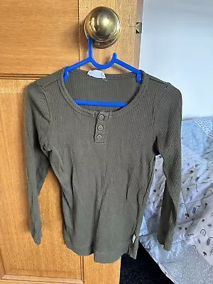 Jamie Kay Size 6 Olive Green Cotton Essentials Long Sleeved Henley • $15