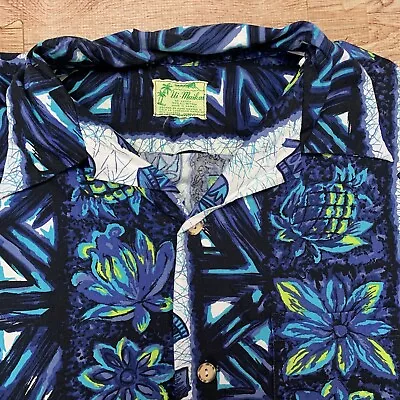 Vintage Ui Maikai Hawaiian Shirt Men’s XL 70s Tiki Mask Drum Pineapple Electric • $100