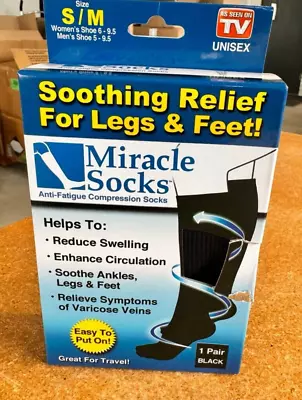 Miracle Socks Anti-Fatigue Compression Socks Unisex Black Small/Medium • $5