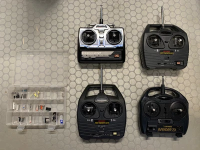 £30 • Buy Vintage RC Controllers Job Lot Acoms Techniplus Inc Set Of Crystals Tamiya Etc