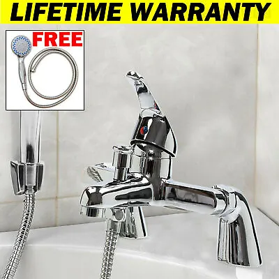 £21.49 • Buy Luxury Bathroom Chrome Sink Bath Filler Tap Shower Mixer Taps With Hand Held Set