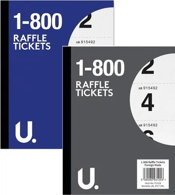 Raffle Cloakroom Tickets 800 Books Tombola Draw Numbered Different Colour - P • £2.89