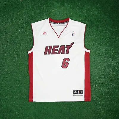 2012-13 LeBron James Adidas Men's Miami Heat Official Home White Jersey • $89.99