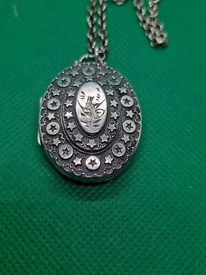 Antique Sterling Silver Locket Keepsafe 20 Inch Belcher Necklace Unusual Unique  • £36