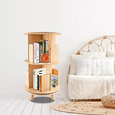 $80 • Buy 2-Layer 360 Rotating Bookshelf Display Bookcase Floor-Standing Storage Rack NEW