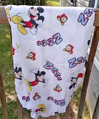 DISNEY Mickey Mouse Double Size Fitted Sheet   Vintage? • $12.99