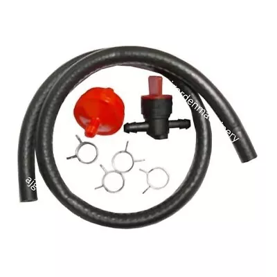 Lawnmower Petrol Pipe Fuel Line 6mm ID In Line Tap Filter + 4 Clips Honda Etc • £11.79