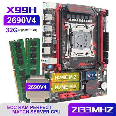 X99 X99H629 Motherboard DDR4 Desktop Computer 4-channel NGFF NVME E5-2690V4CPU • $232.21