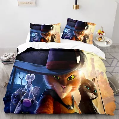 Puss In Boots/Movie/Doona Cover/Double-sided Pillowcase/Bedding Set/Size • $66.19