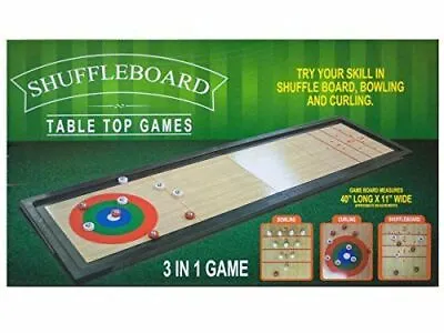 $27.99 • Buy Tabletop 3 In 1 Shuffleboard Bowling Curling Game Set Family Fun NEW