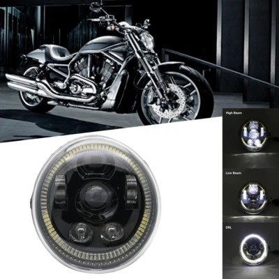 $117.78 • Buy For V-Rod Muscle Night Rod LED Motorcycle Headlight With White Angel Eyes
