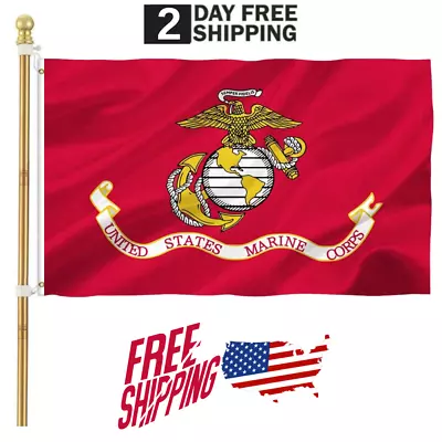 US Marine Corps USMC Flag 3x5 Double Sided 2ply US Marine Corps Flag • $19.88