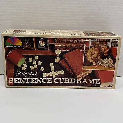 Vintage Scrabble Sentence Cube Board Game Wood Dice 1971 COMPLETE • $9