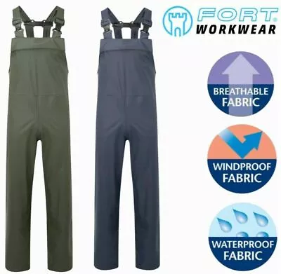 £22.95 • Buy FORT, AIR-FLEX Waterproof Windproof BREATHABLE Bib N Brace Dungaree Overalls **