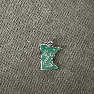 Vintage Sterling Silver Charm State Map Of Minnesota Enameled • $9.99