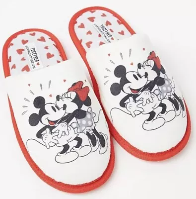 £14.99 • Buy Official Disney Mickey & Minnie Mouse Grey Slippers  UK Sizes 3 - 8 New