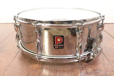 Premier 5x14  Royal Ace Chrome Over Aluminum Snare Drum Vintage 1960's • $681.36